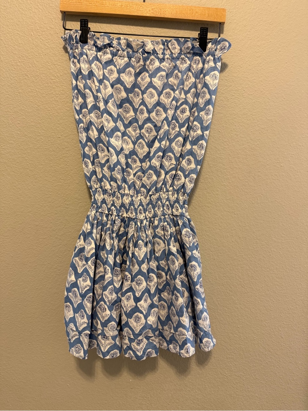 Cocolillys Strapless Smocked Waist Sleeveless Dress L